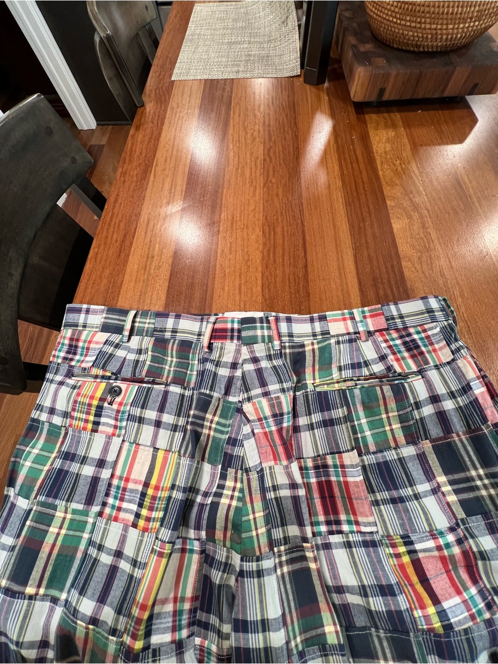 Vintage Jos A Bank Men’s Patchwork Madras Plaid Casual Trousers - 46L - Picture 6 of 12
